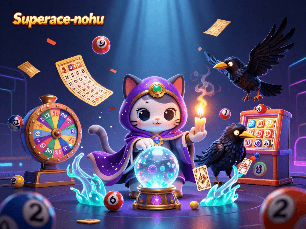 Experience the captivating play of Superace-nohu with enchanted visuals of fortune-telling, dynamic symbols, and vibrant gaming elements.