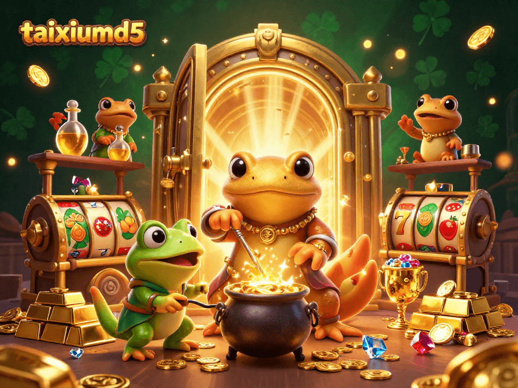Spin to win with taixiumd5: Experience the magic of gambling in a golden treasure scene!