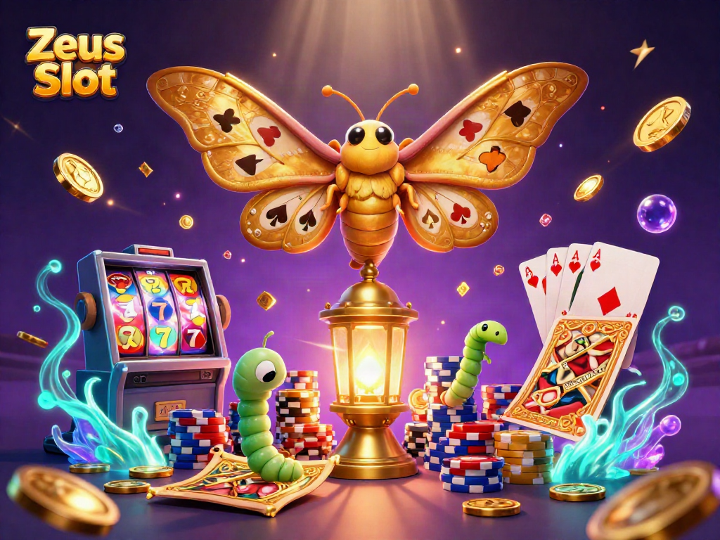 Experience the Zeus Slot adventure with cascading coins and vibrant 3D casino elements.