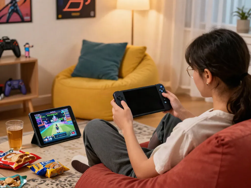 Exciting gaming on Yono Arcade with vibrant indoor ambiance and cozy setup.