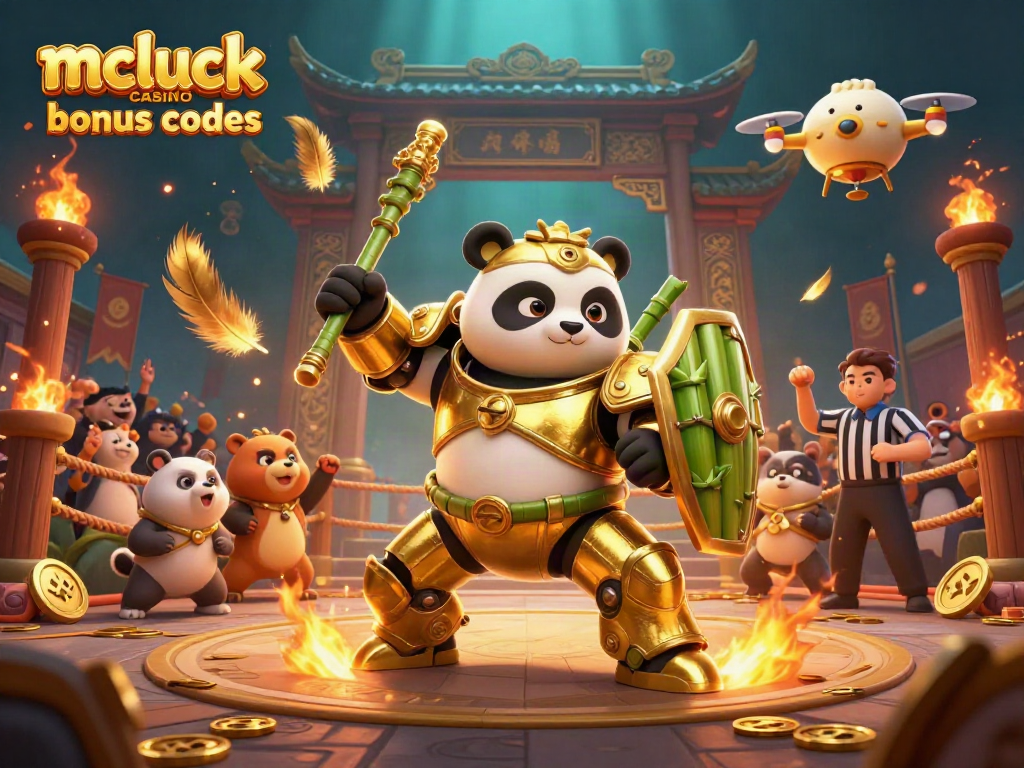 Engage with mcluck casino bonus codes through a vibrant 3D casino illustration packed with action.