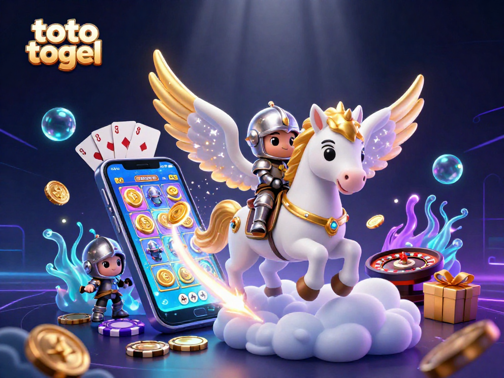 Play exciting toto togel games with vibrant visuals and dynamic characters in this illustration.