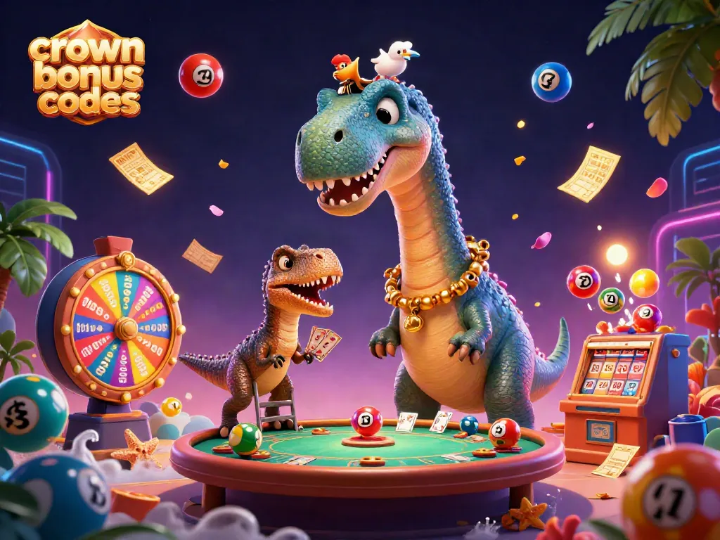 Experience crown coins bonus codes in action with a dynamic casino-themed illustration.