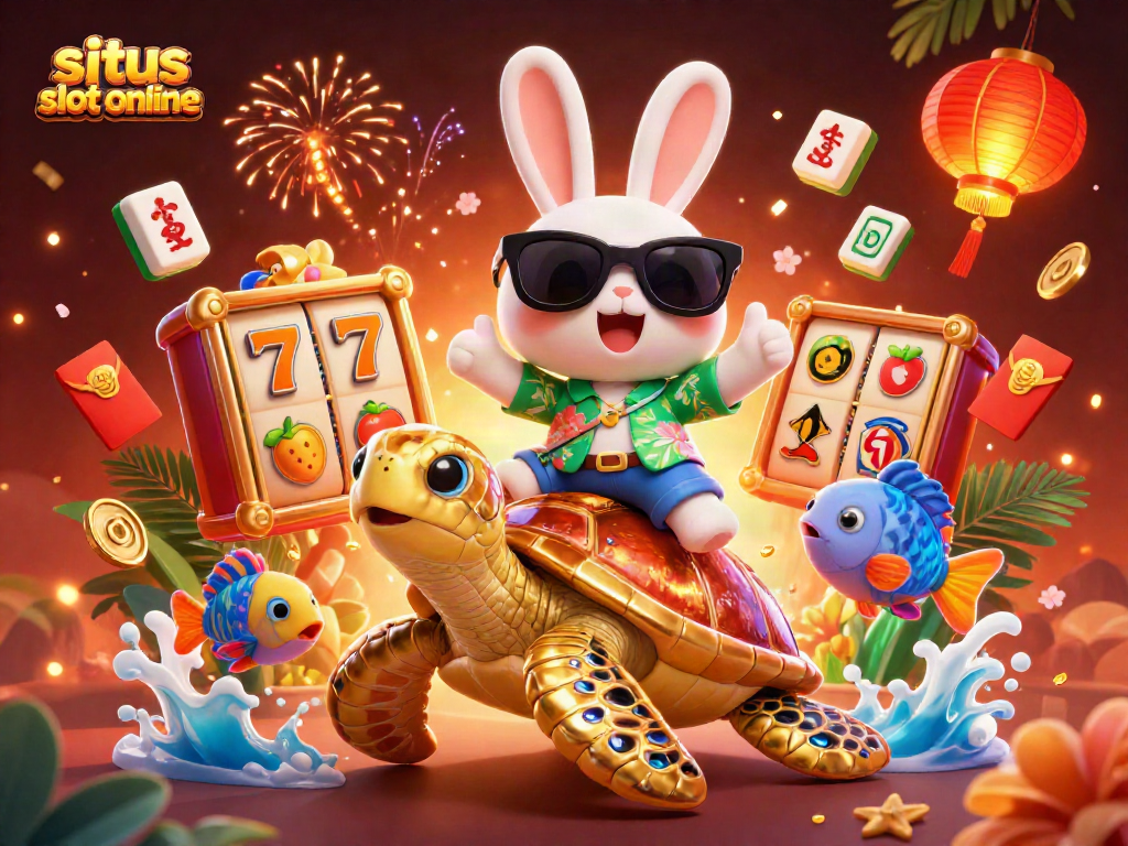 Menangkan hadiah besar di situs slot online dengan simbol slot, jackpot, dan karakter lucu.