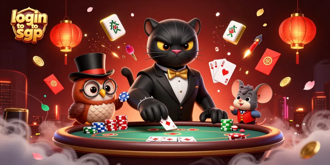 Engage with login toto sgp through an exciting poker scene featuring a stylish black panther and charming owl.