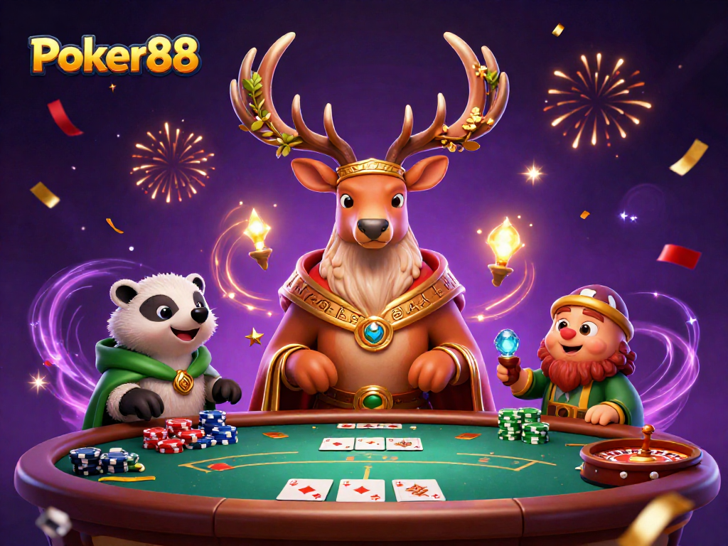 Experience the excitement of Poker88 with engaging poker gameplay and vibrant 3D illustrations.