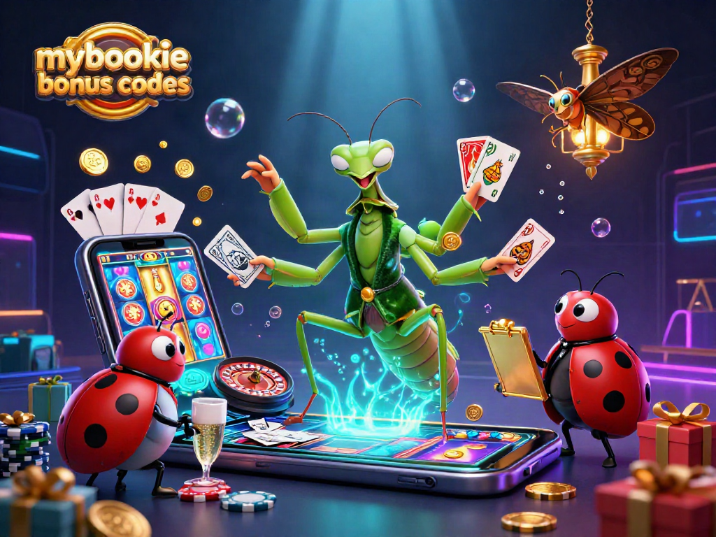 Experience the thrill of mybookie bonus codes with dynamic casino characters and vibrant gaming elements.