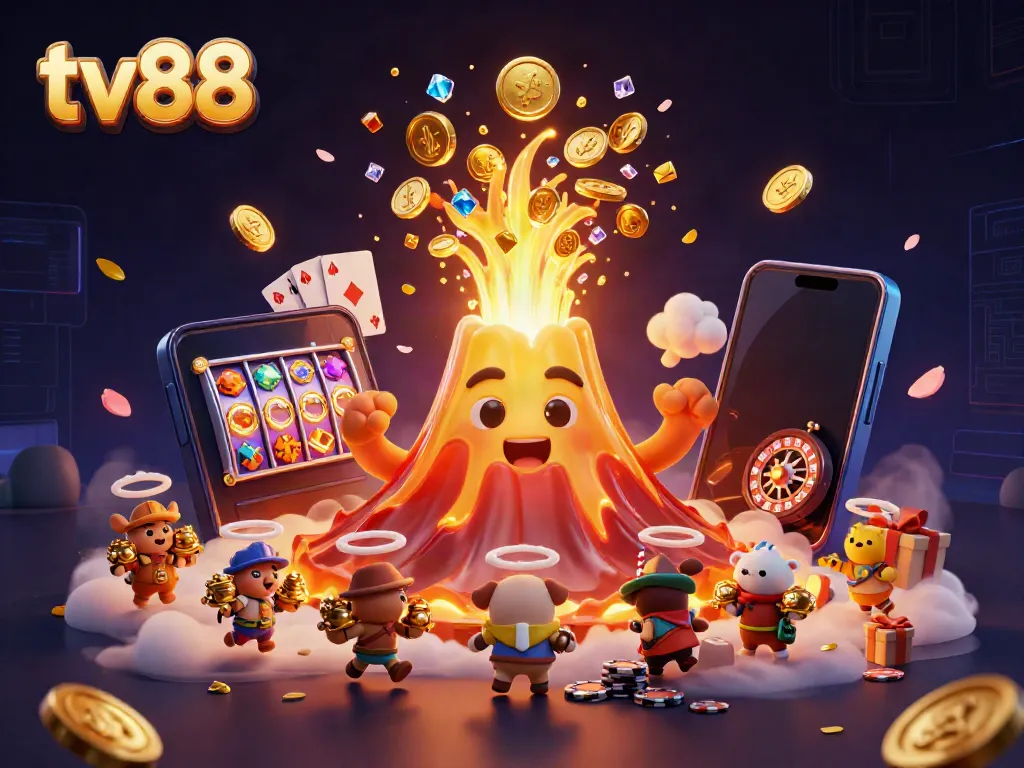 Experience thrilling wins at tv88 with a dynamic scene of excitement and treasure!