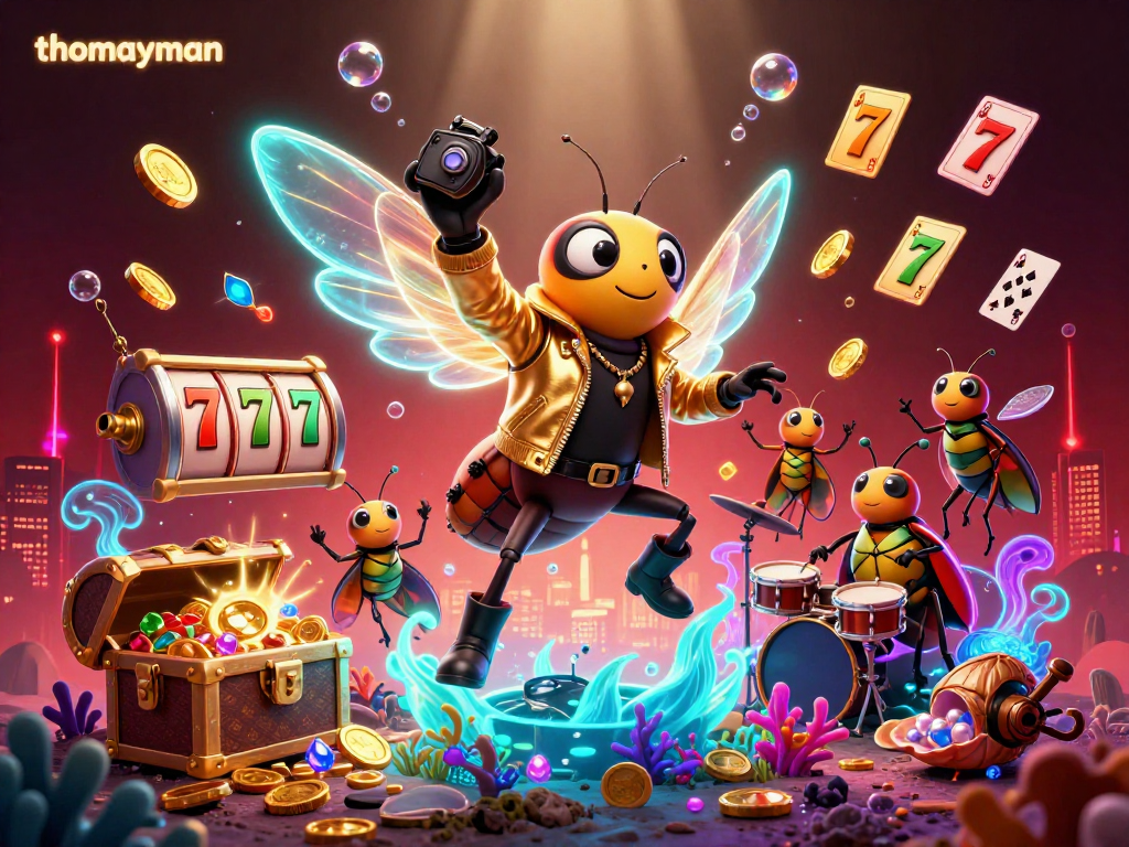 Immerse in thomayman's thrilling jackpot action with vibrant characters and stunning 3D elements.