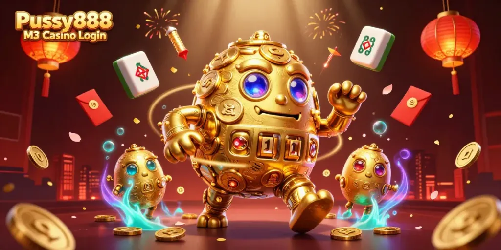 Experience thrilling gameplay with vibrant visuals in this ultra-detailed Pussy888 M3 Casino Login illustration.