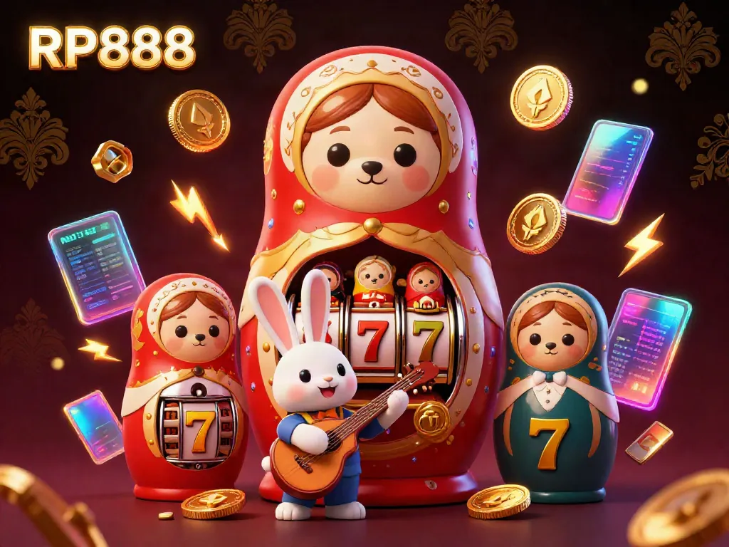 Engage in immersive gaming with RP888's vibrant slots scene featuring colorful characters and dynamic elements.