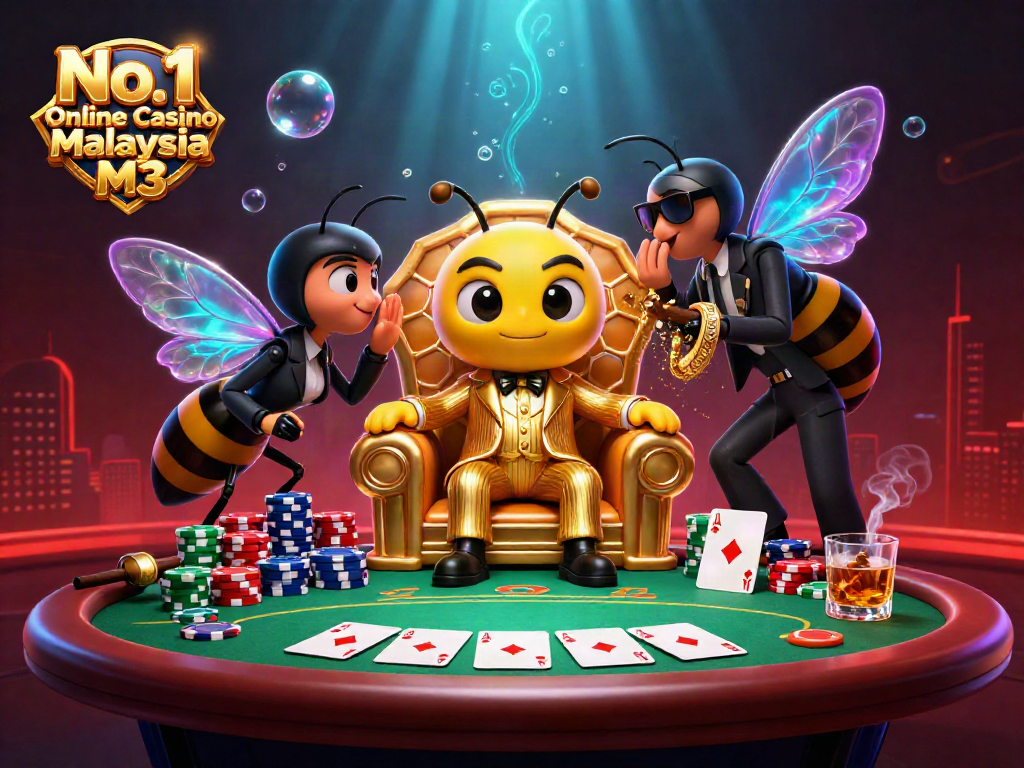 Engage in the excitement at the No.1 Online Casino Malaysia M3 with a vibrant 3D cartoon scene.