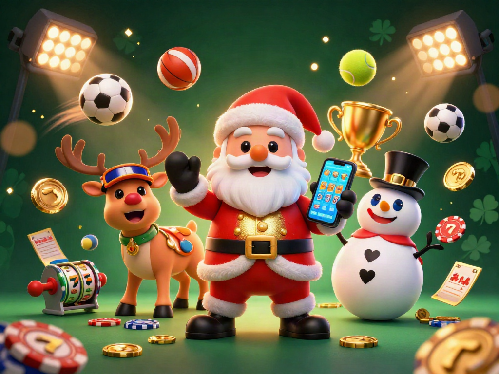 Experience thrilling jackpots at vicclub with Santa, a reindeer dealer, and a chip-top hat snowman.