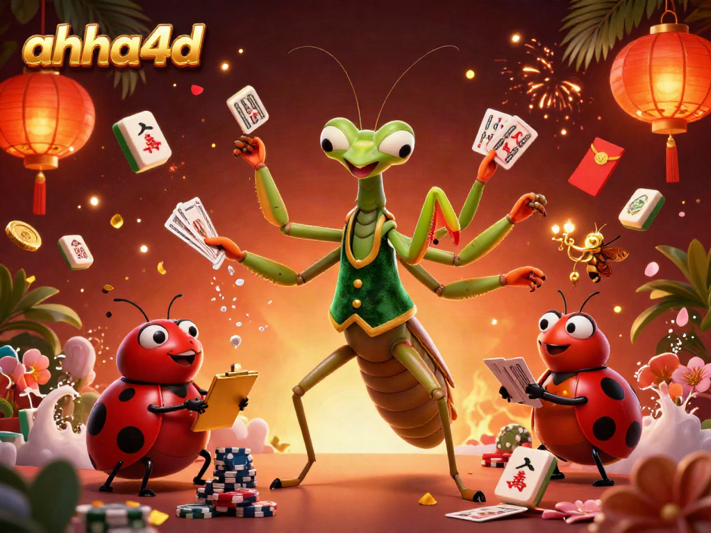 Experience the excitement of ahha4d with vibrant characters and festive gaming elements.