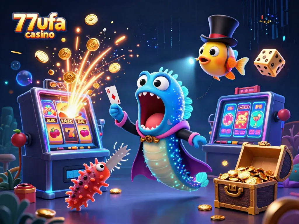 Experience thrilling gaming with 77ufa casino in a vibrant underwater magic scene.