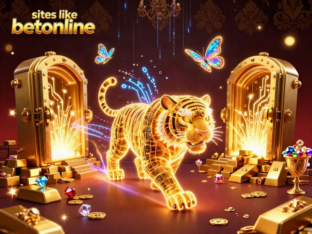 Engage with top sites like betonline for thrilling casino adventures featuring dynamic golden tiger and treasures.