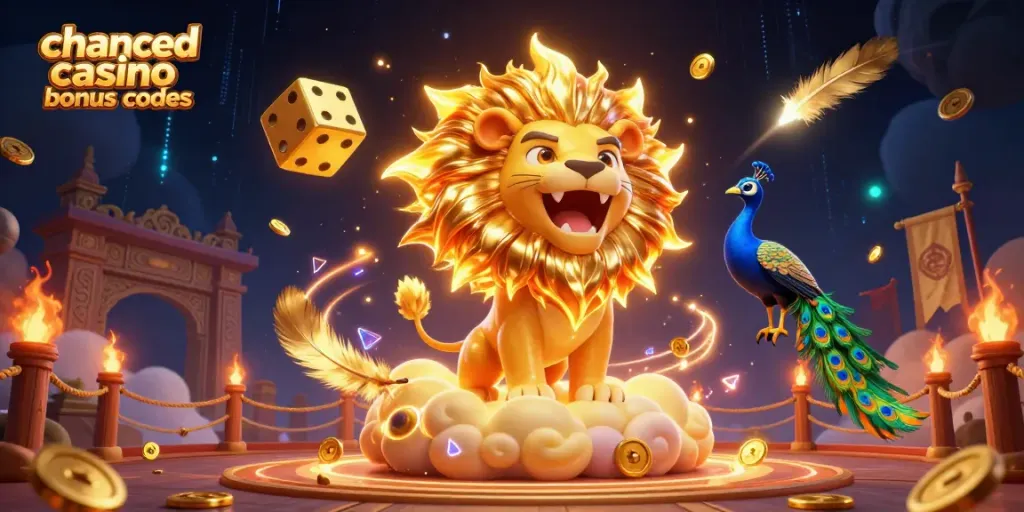 Experience excitement with Chanced casino bonus codes and thrilling gaming elements in vibrant 3D art.