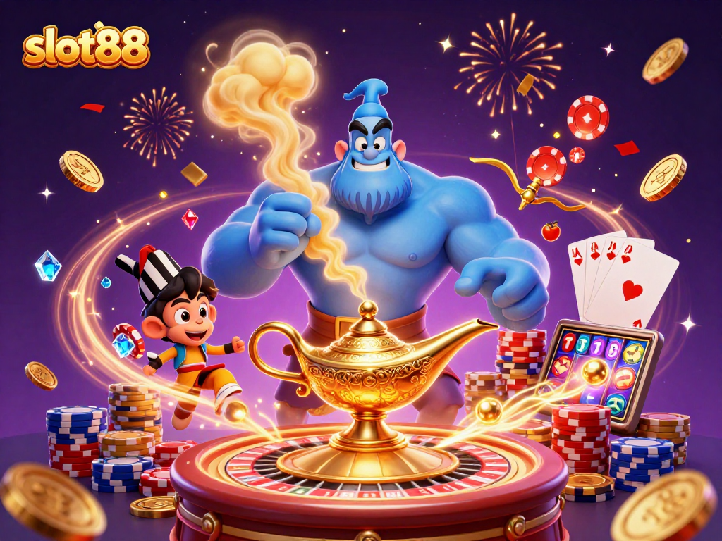 Bermain slot88 dengan genie berharga dan permainan penuh keberuntungan di kasino online.