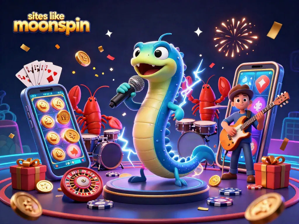 Play slots like moonspin with this vibrant underwater casino illustration featuring animated characters.