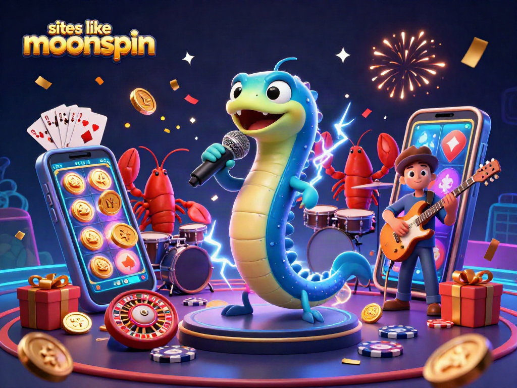 Play slots like moonspin with this vibrant underwater casino illustration featuring animated characters.