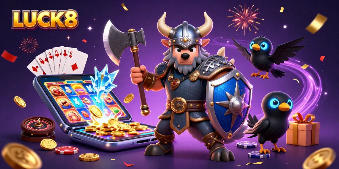 LUCK8 mang đến trận chiến hấp dẫn giữa chiến binh sói Viking và rồng, hòa cùng không khí casino.