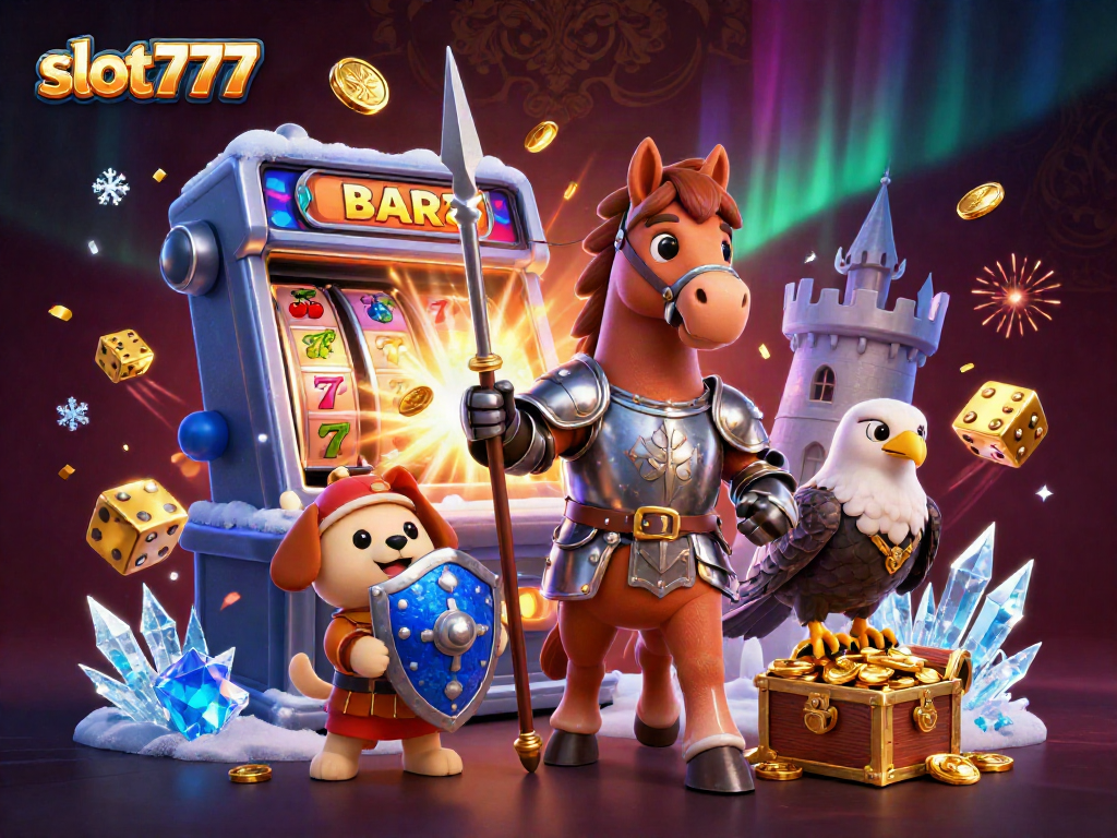 Experience thrilling moments with slot777 depicted through an action-packed casino scene.