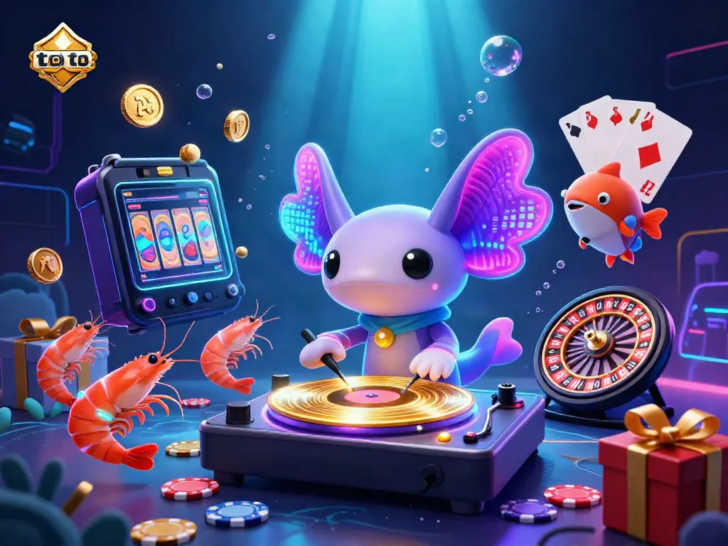 Experience exciting toto-themed action in this vibrant 3D casino scene filled with animated characters.
