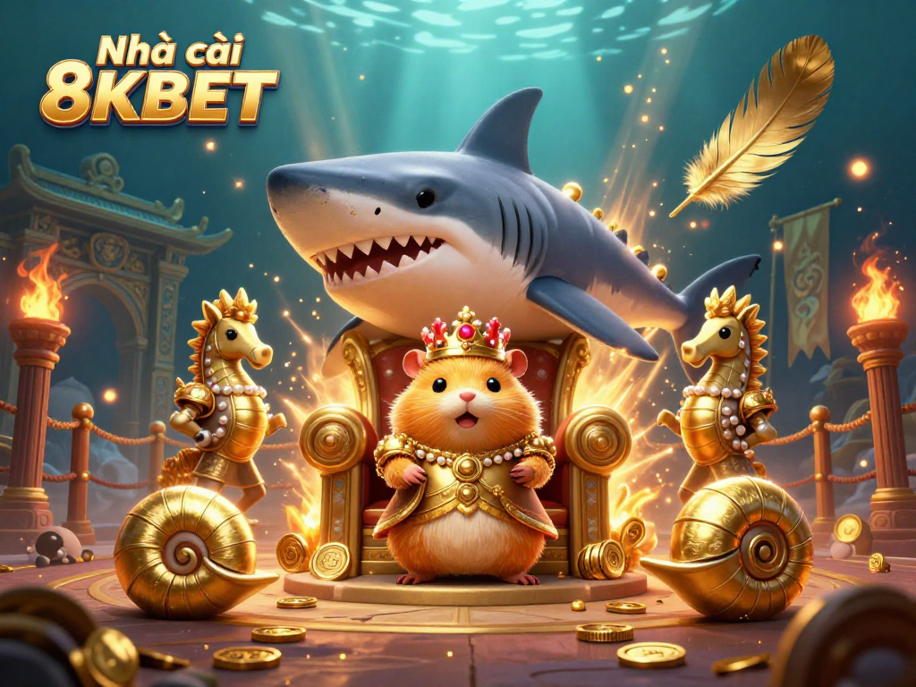 Claim your winnings at Nhà cái 8KBET featuring exciting underwater casino action and vibrant characters.