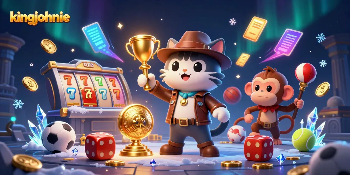 Engage with kingjohnnie's dynamic casino experience featuring a cat archaeologist discovering treasures.