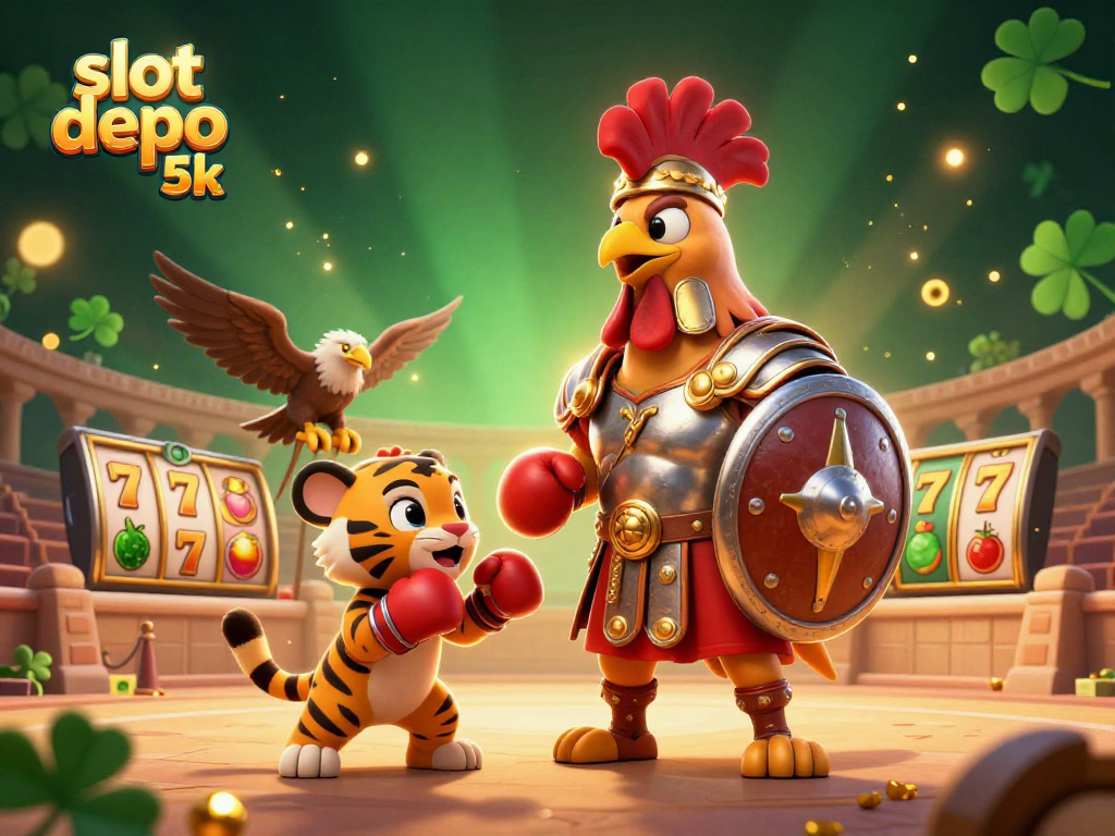 Engage with slot depo 5k and experience a thrilling gaming atmosphere with vibrant characters and casino elements.