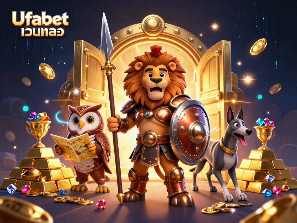 Engage in thrilling gaming adventures at Ufabet เว็บตรง, capturing excitement of casino elements.
